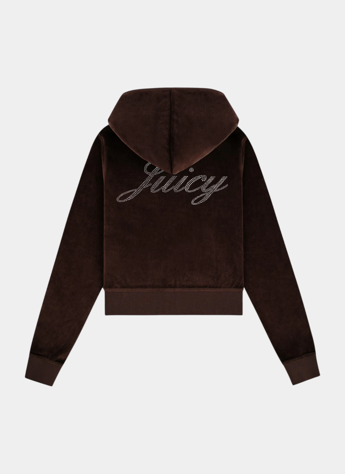 Худи на молнии Juicy Script Velour Zip Hoodie Chocolate
