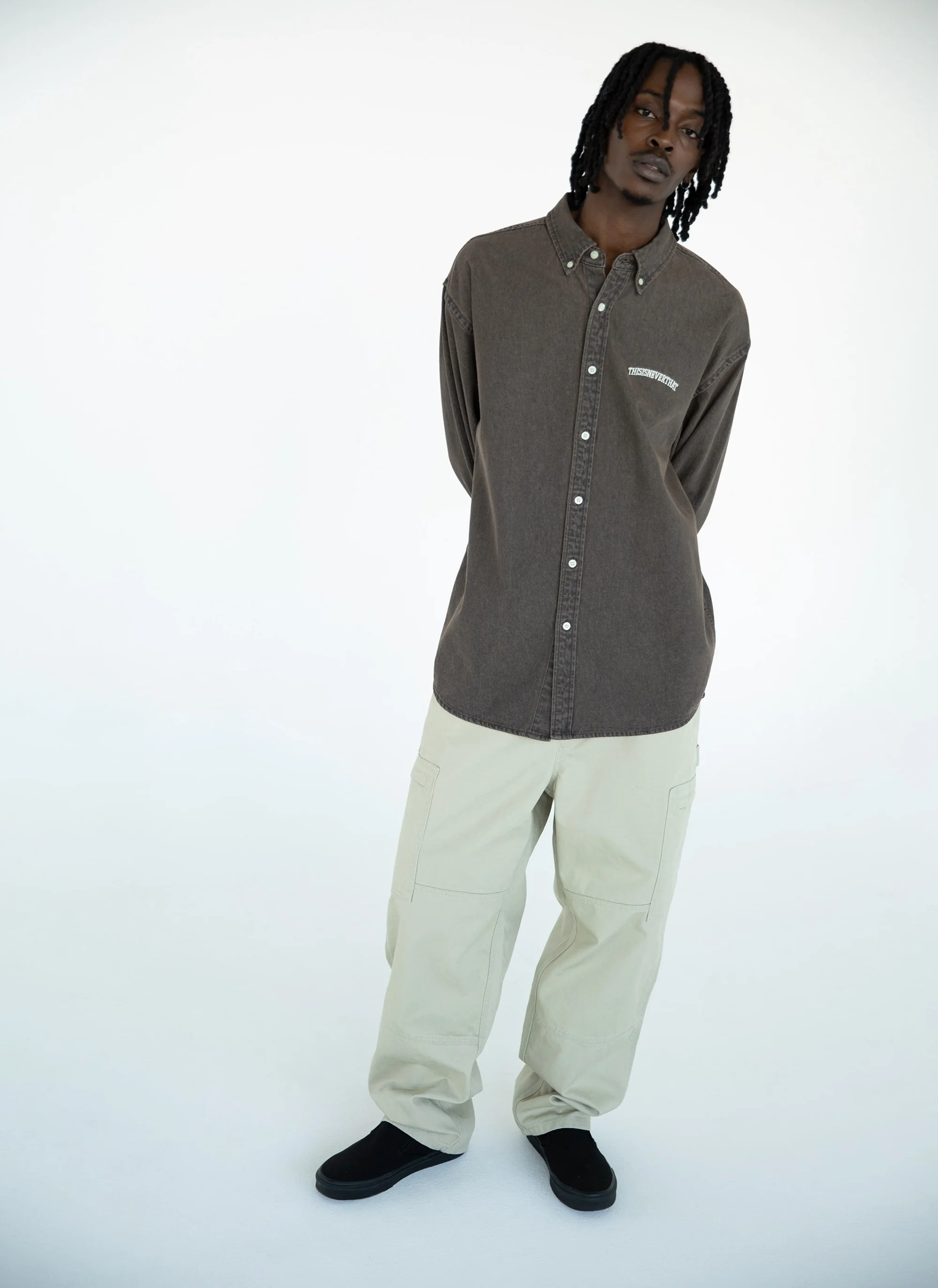 Рубашка TNT Washed Denim Shirt Brown