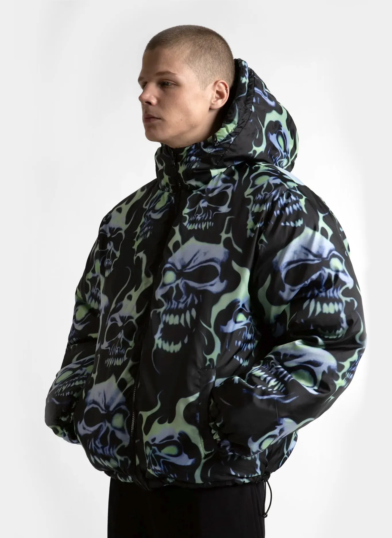 Пуховик Skull Puffer Jacket Black