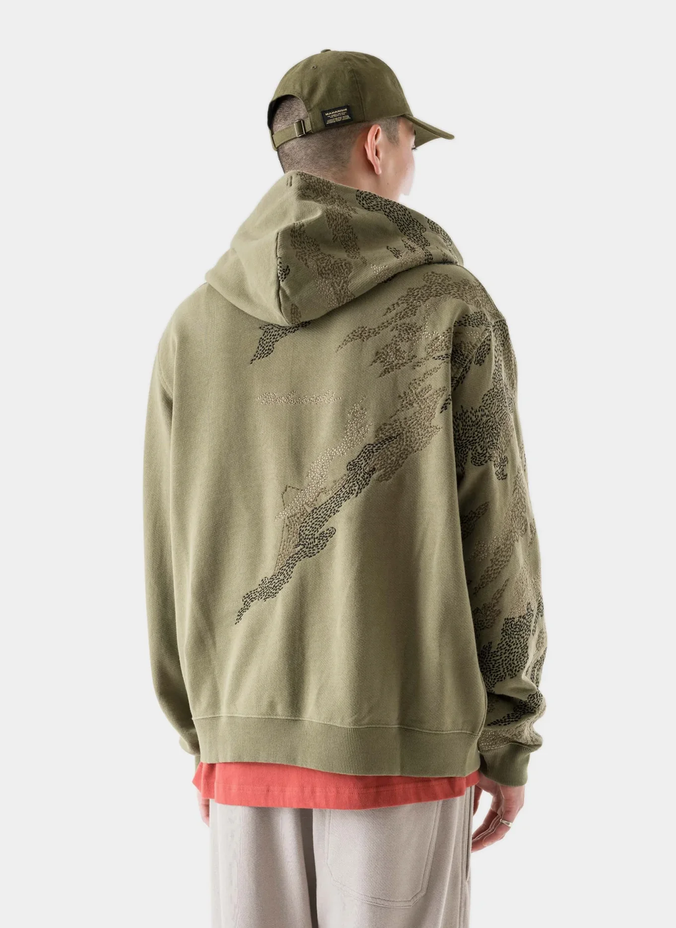 Худи на молнии Sashiko Bonsai Hooded Sweat  Olive