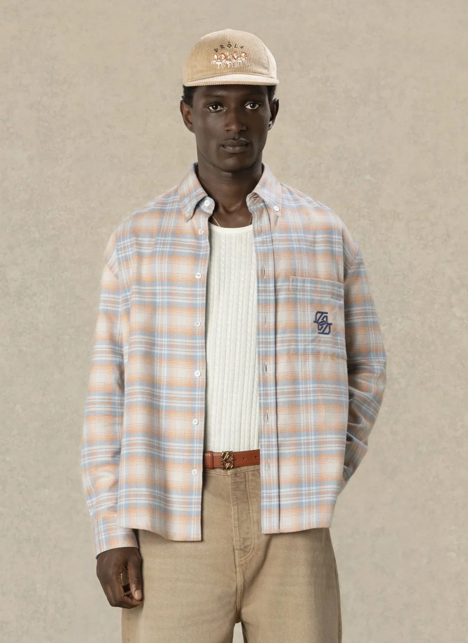 Рубашка Boxy Flanel Checked Shirt  Orange