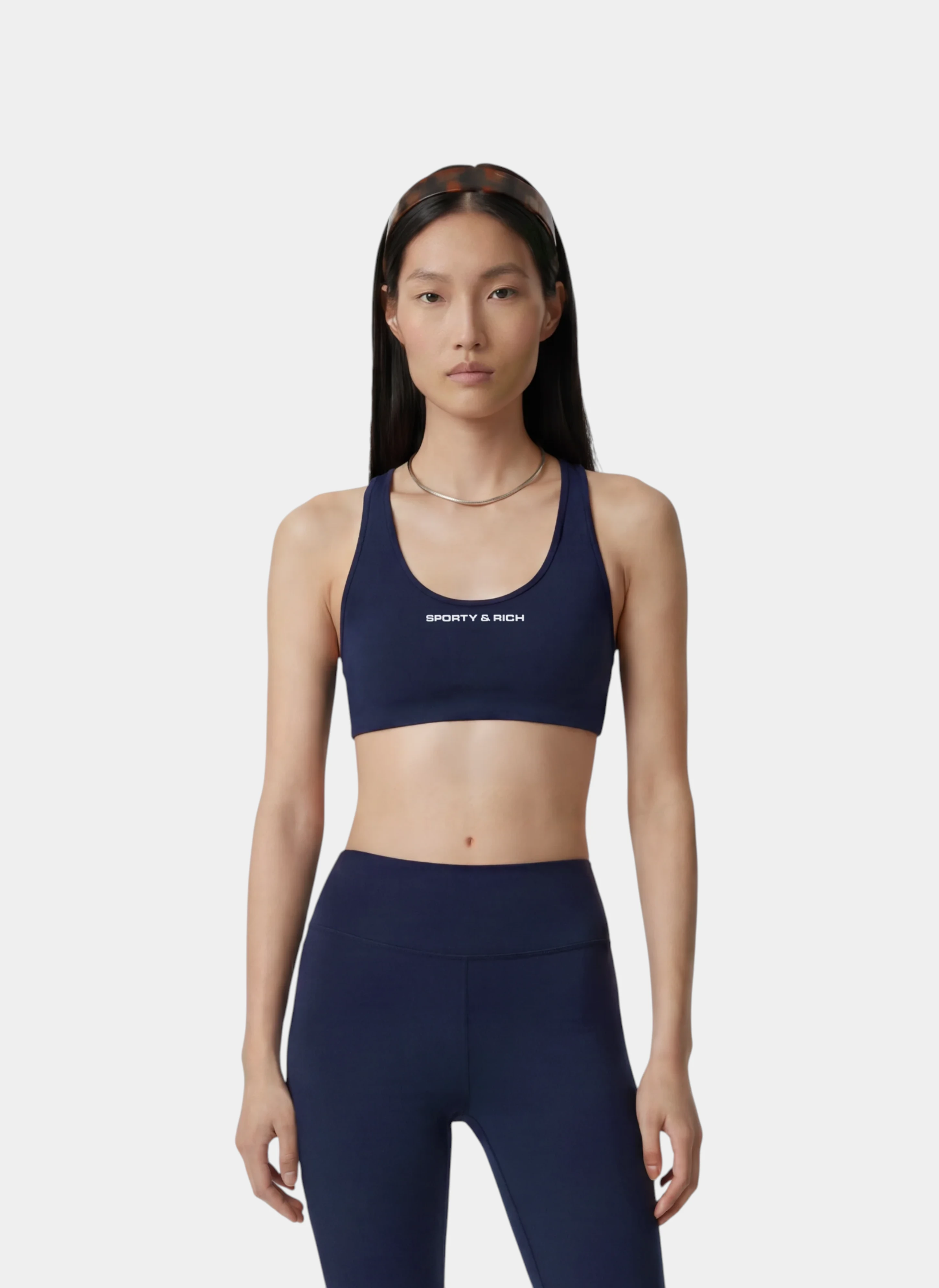 Топ Bold Logo Sports Bra Dark Navy/White
