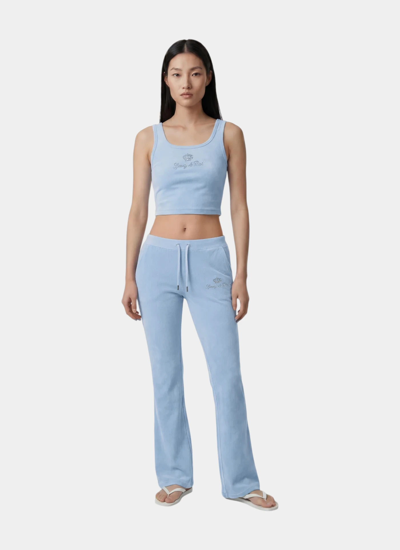 Брюки Juicy Script Velour Sweatpant Sky Blue