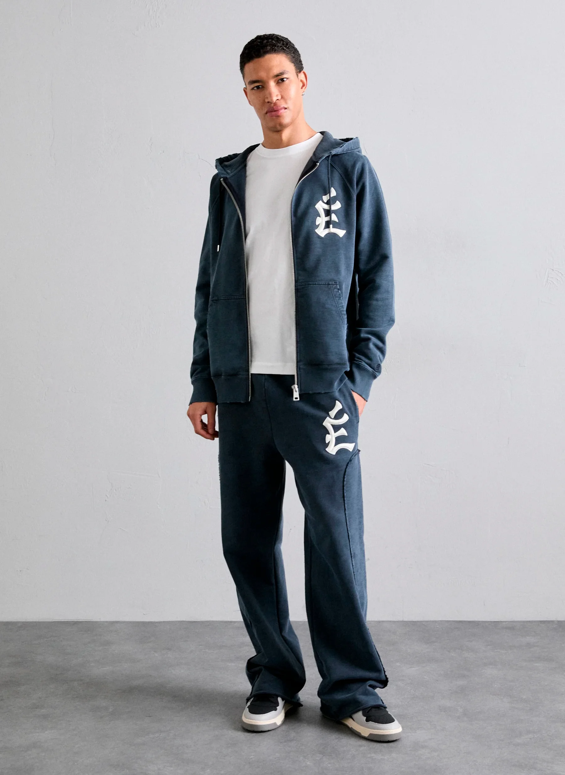 Худи на молнии LOOSE ZIPPED HOODIE EMB