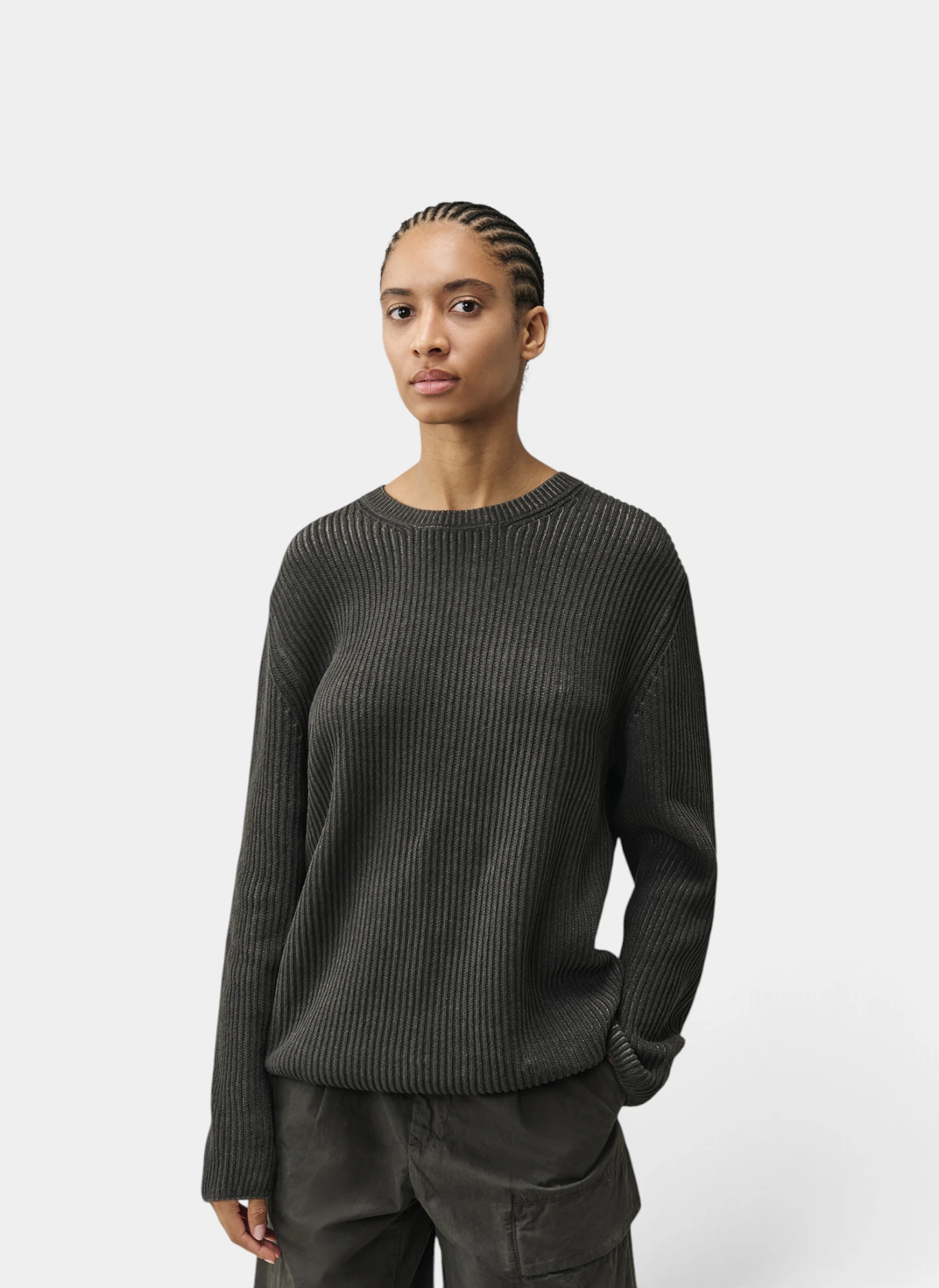 Свитер Cotton Chenille Special Dyed Crewneck Logo Sweater Raven