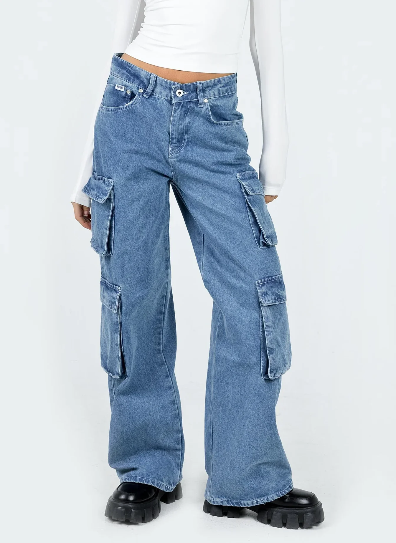 Джинсы женские ‘Straight Combat’ Mid Blue