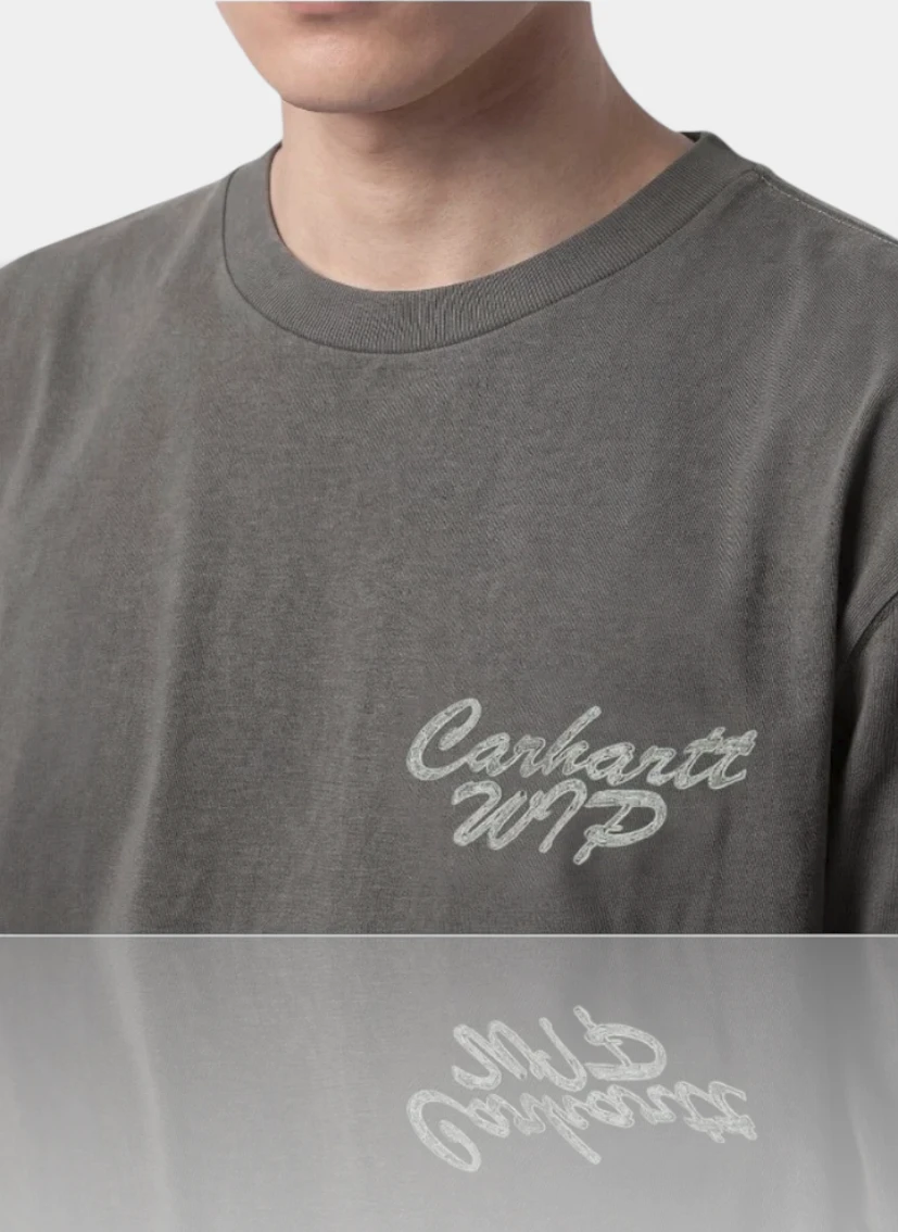 Футболка S/S Hatching Script T-Shirt Black (Garment Dyed)