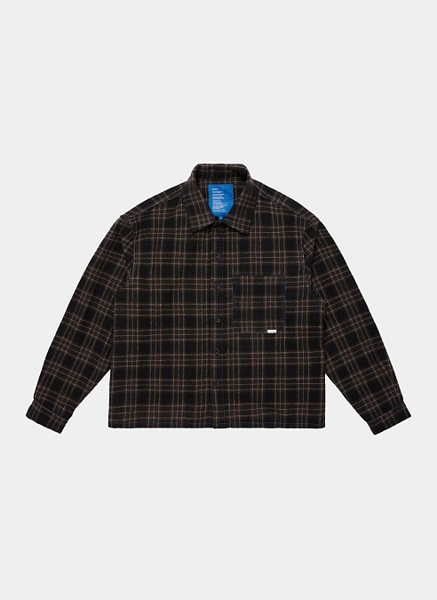 Рубашка Contrast-Stitch Flannel Shirt Brown