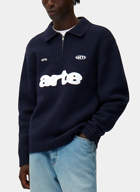 Джемпер Football Knit Polo Navy