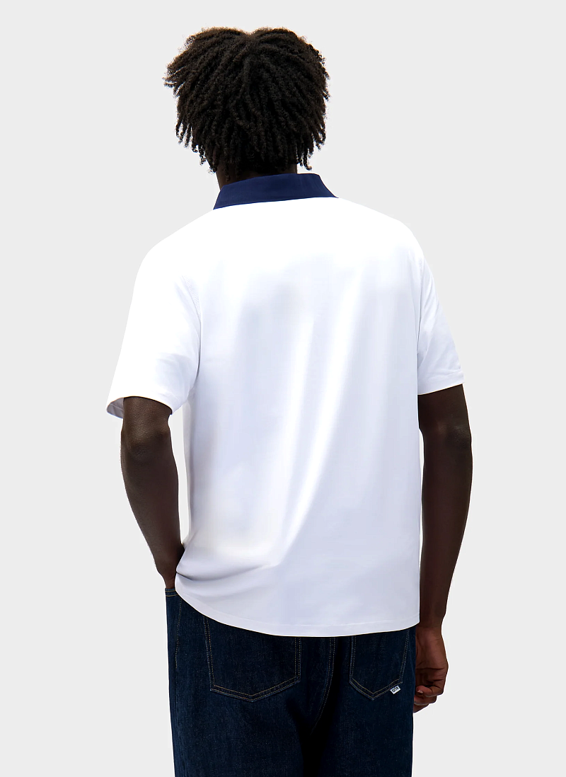Поло Logo Collar T-Shirt White/Navy