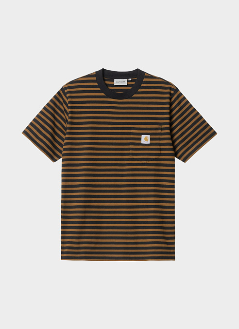 Футболка ‘S/S Seidler Pocket T-Shirt’ Deep H Brown / Black