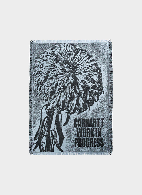 Плед ‘Chrysanthemum Woven Blanket’ Misty Sky / Black