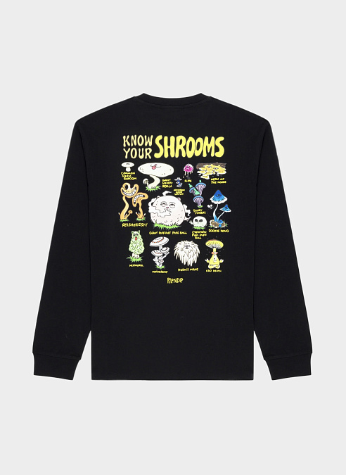 Лонгслив ‘Know Ur Shrooms LS Tee’ Black