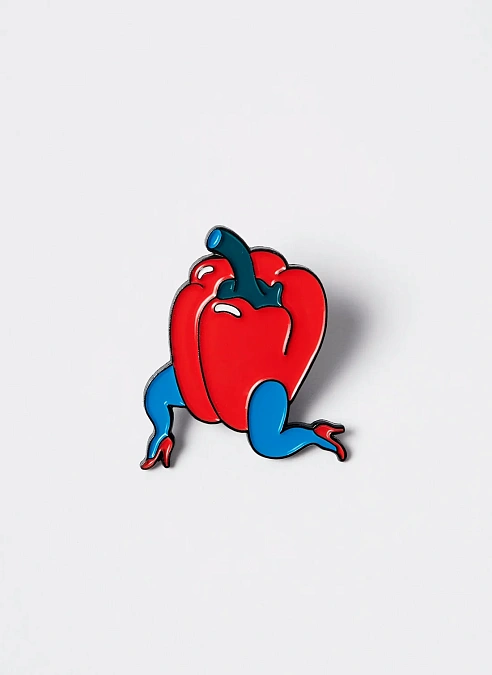 Значок Bell Pepper Enamel Pin Red