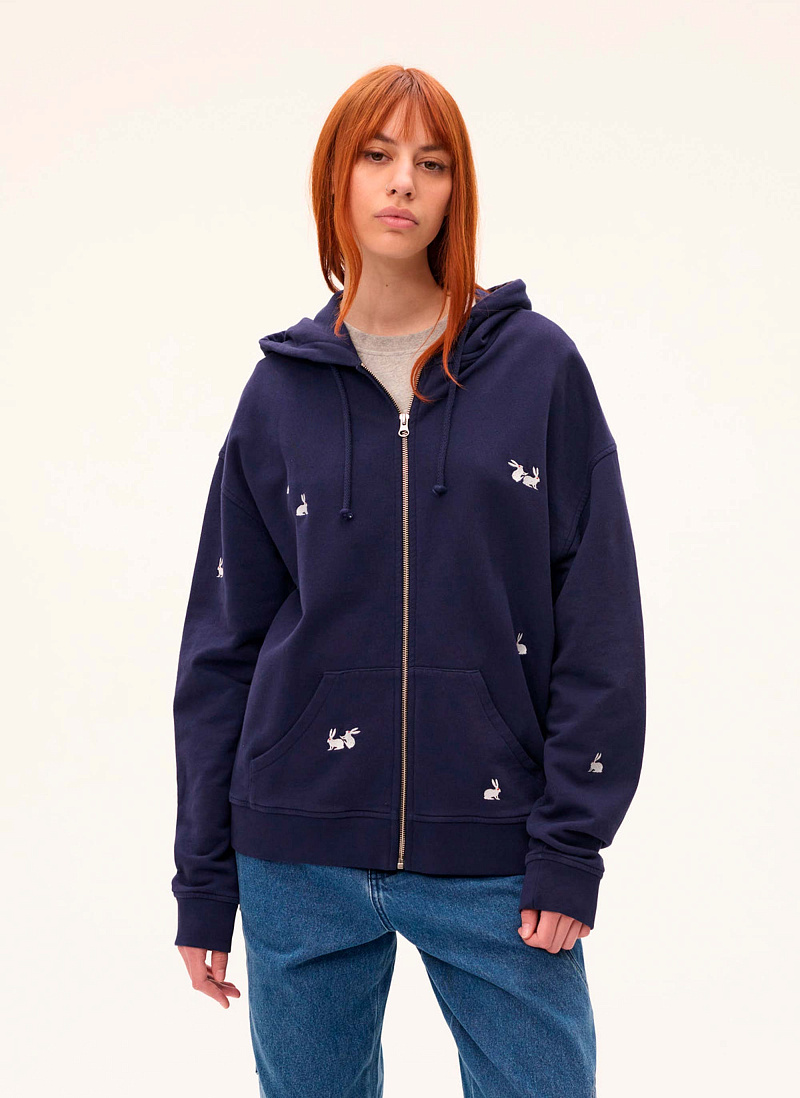 Худи на молнии Hare Tease Navy Blue