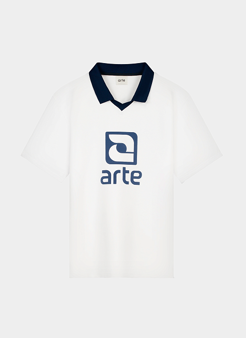 Поло Logo Collar T-Shirt White/Navy