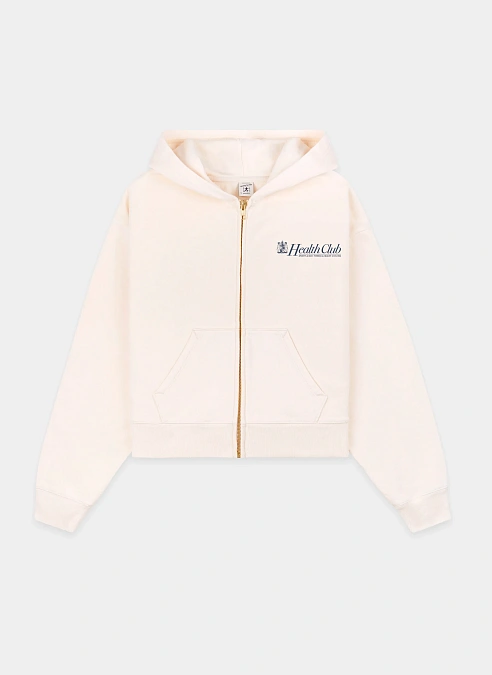 Худи на молнии Lion Health Cropped Zip Hoodie Cream