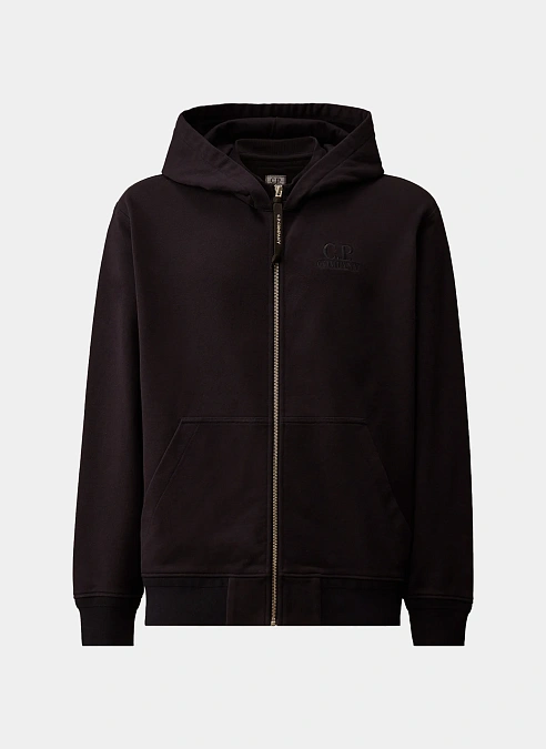 Худи на молнии Diagonal Raised Fleece Zip Hooded Sweatshirt Black