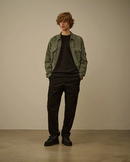 Свитшот Brushed and Emerized Diagonal Fleece Boxy Crewneck Sweatshirt Black