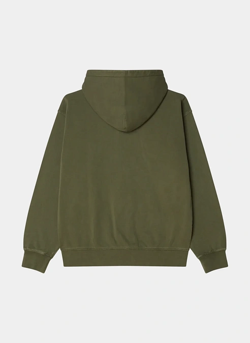 Худи на молнии Hybrid Faded Zip Hood Deep Lichen Green Faded Wash