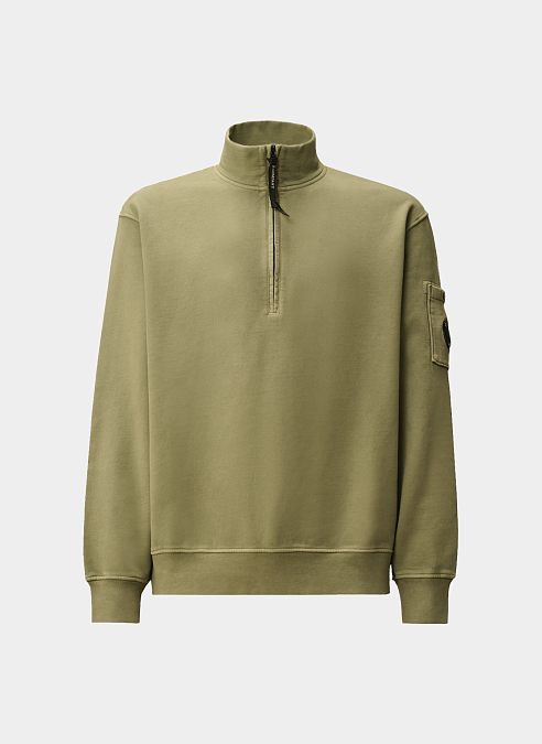 Свитшот Brushed and Emerized Diagonal Fleece Half Zip Sweatshirt Seagrass 