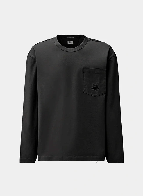 Лонгслив Mercerized 30/2 Jersey Twisted Long Sleeve T-Shirt Black