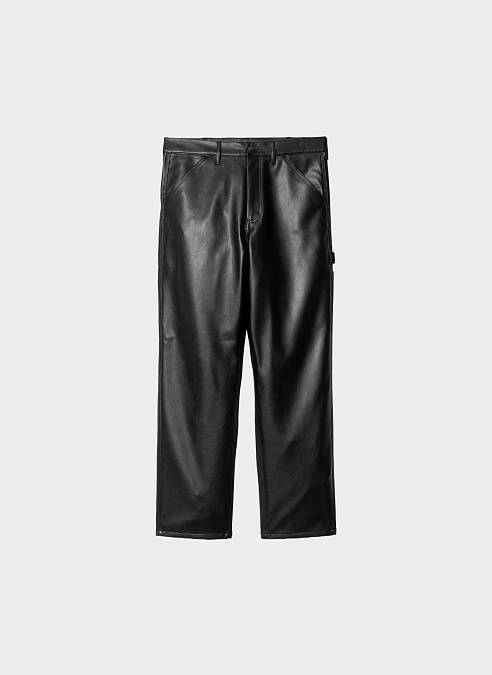 Брюки ‘Single Knee Leather Pant’ Black