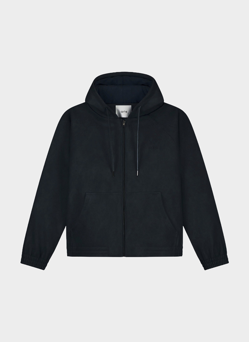 Куртка ‘Leather Hooded Jacket’ Dark Navy