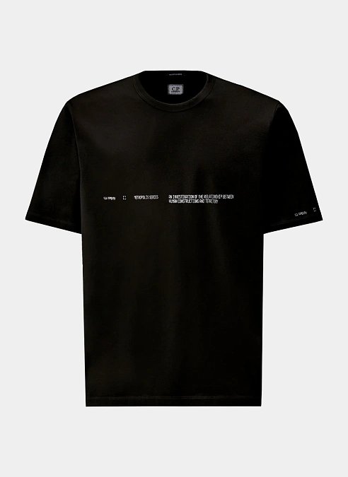 Футболка Metropolis Series Mercerized Jersey Short Sleeve Back Embroidery T-Shirt Black