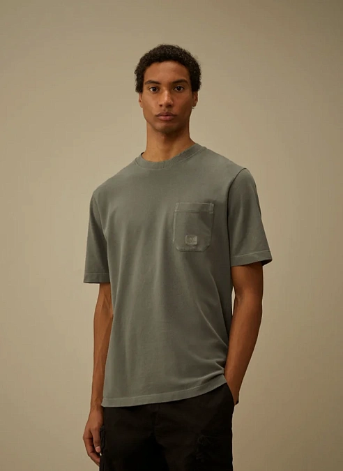 Футболка 24/1 Piquet Pigment Dyed Short Sleeve T-Shirt Gunmetal