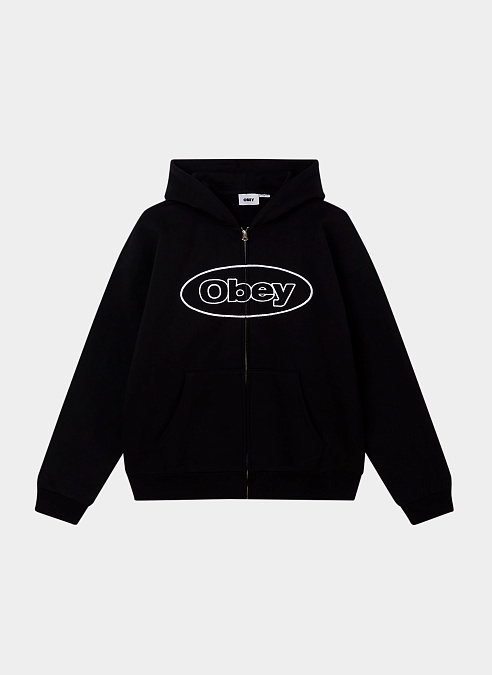 Худи на молнии ‘OBEY OVAL EXTRA HEAVY ZIP HOOD’ BLACK