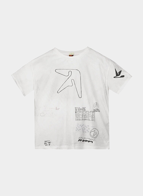 Футболка .Solutions + NUMBER 3 A—Sketch T-Shirt Old White