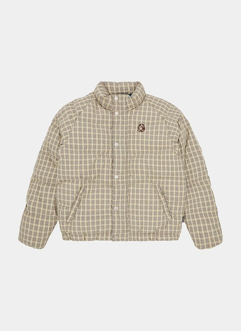 Куртка Script Nylon Check Puffer Jacket Brown Check