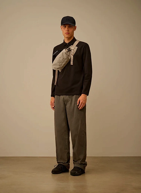 Поло Stretch Piquet Ribbed Collar Polo Black