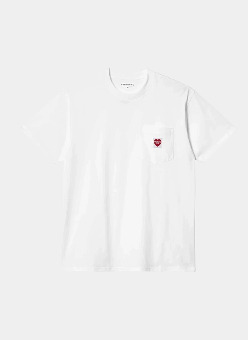 Футболка S/S Pocket Heart T-Shirt White / Red