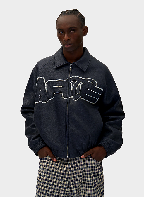 Куртка Big Logo Leather Jacket Jacket Navy