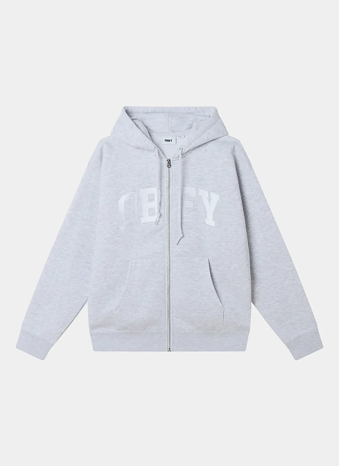 Худи на молнии Obey Collegiate Zip Hood Ash Grey