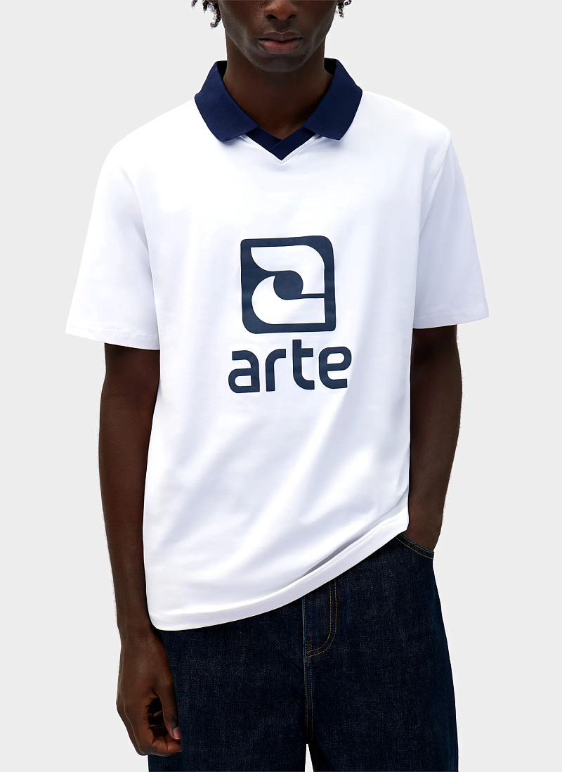 Поло Logo Collar T-Shirt White/Navy
