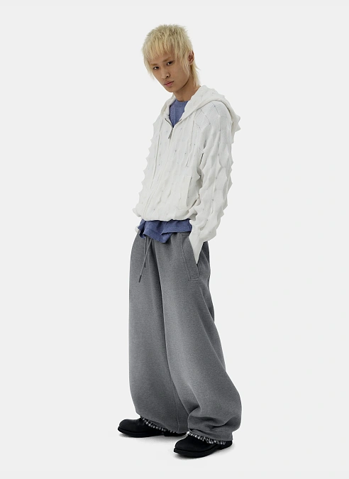 Худи на молнии Spiked Slim Zip-Up Hoodie White