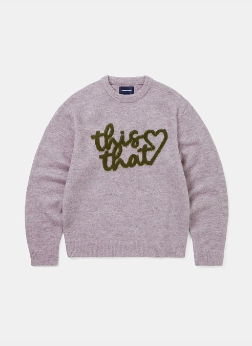 Свитер TNT Heart Logo knit Sweater Lavender