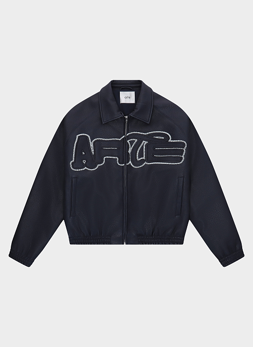 Куртка Big Logo Leather Jacket Jacket Navy
