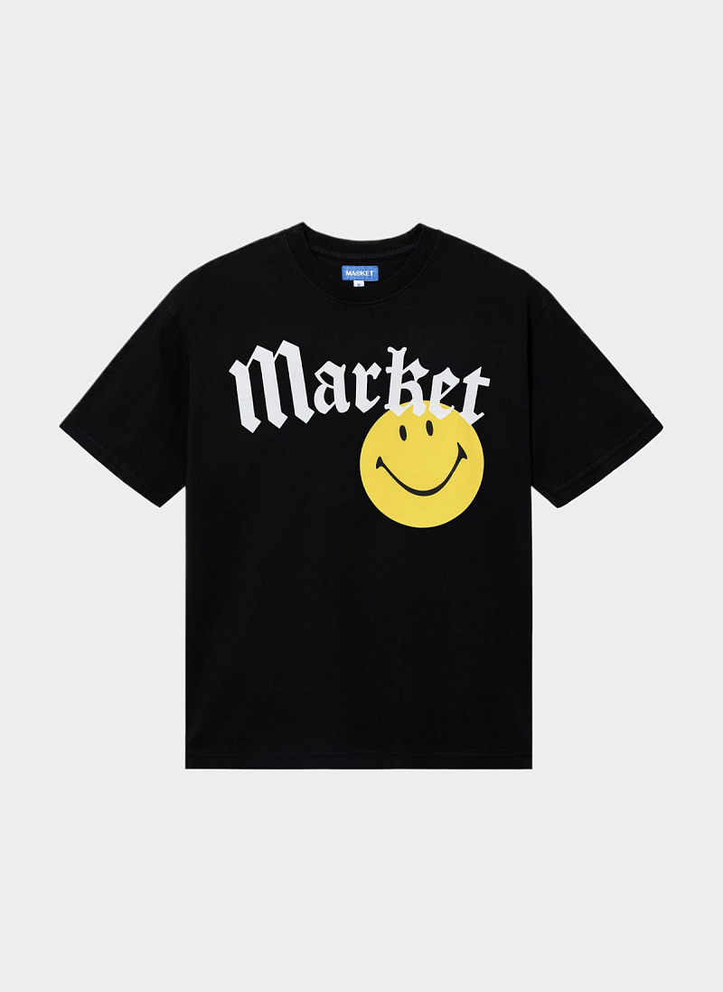 Футболка ‘Smiley Gothic T-Shirt’ Washed Black