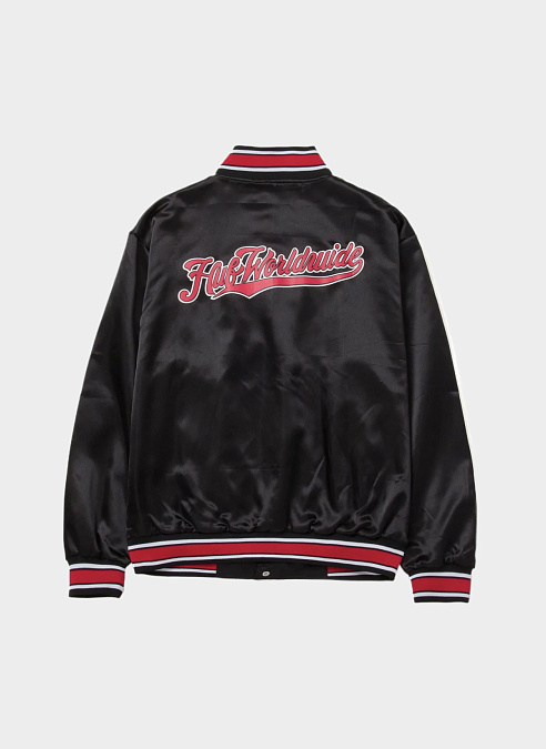 Куртка ‘Crackerjack Satin Baseball Jacket’ Black