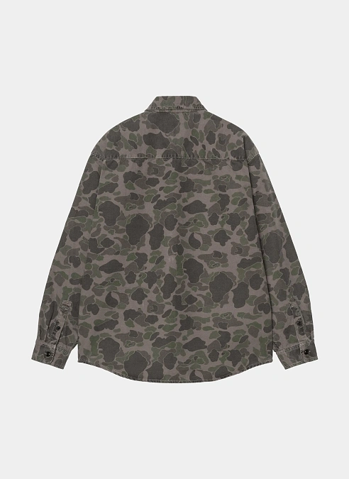 Рубашка L/S Duck Shirt Camo Duck, Green / Porphyry (Garment Dyed)