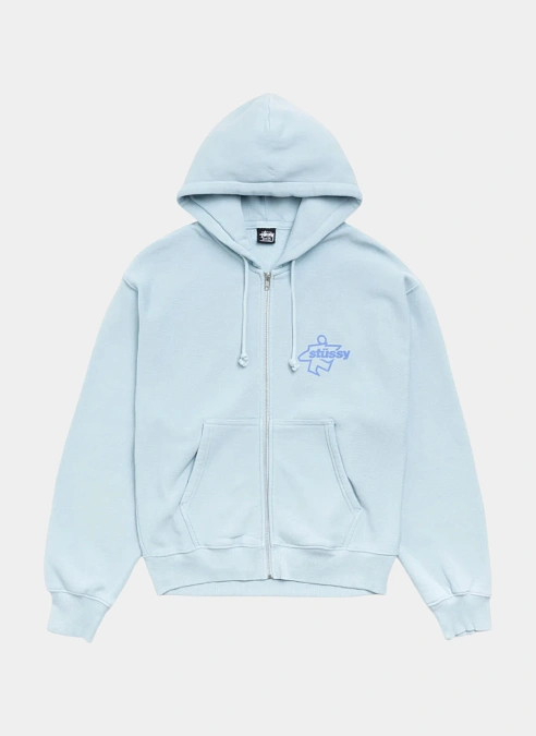 Худи на молнии Surf Size Gar. Dyed Zip Hood Sky Blue