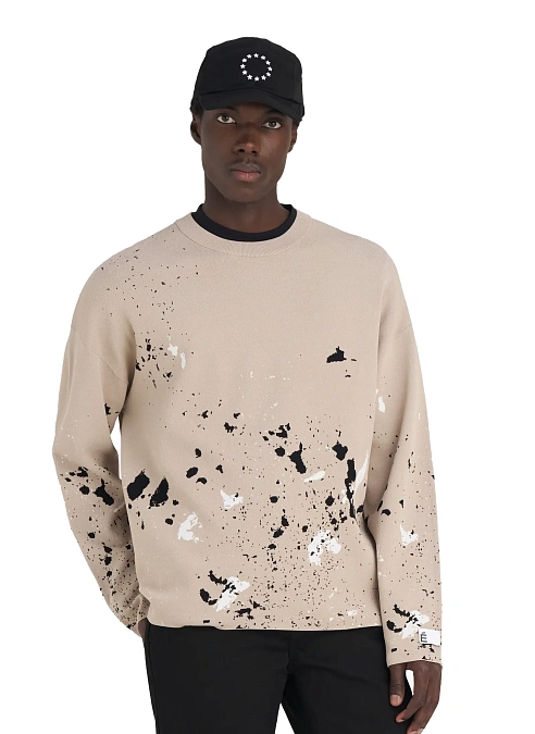 Свитшот Jacquard Long Sleeves Round Neck Splash Beige