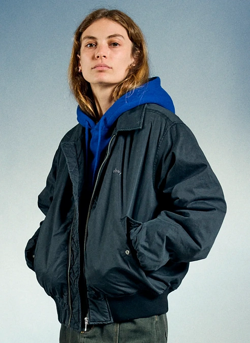 Бомбер Florien Bomber Black Faded Wash