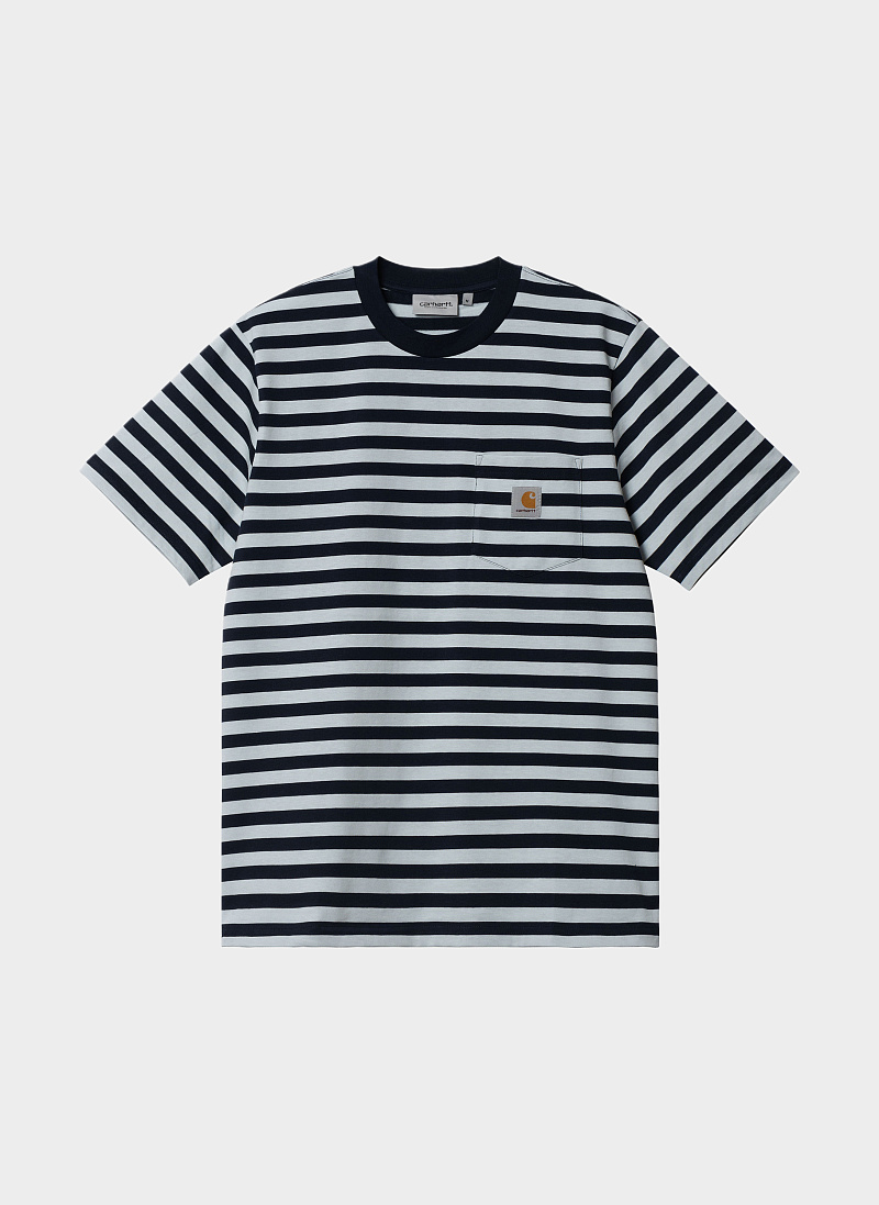 Футболка ‘S/S Scotty Pocket T-Shirt’ Scotty Stripe, Atom Blue / Icarus