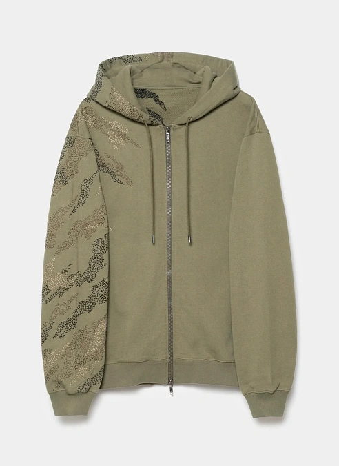 Худи на молнии Sashiko Bonsai Hooded Sweat  Olive
