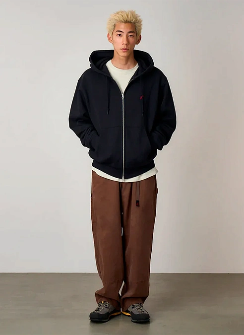 Худи на молнии One Point Zip Hooded Sweatshirt Dark Navy